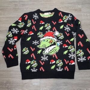 Nickelodeon Ugly Christmas Sweater Reptar Rugrats Dinasour Adult Sz M-Large